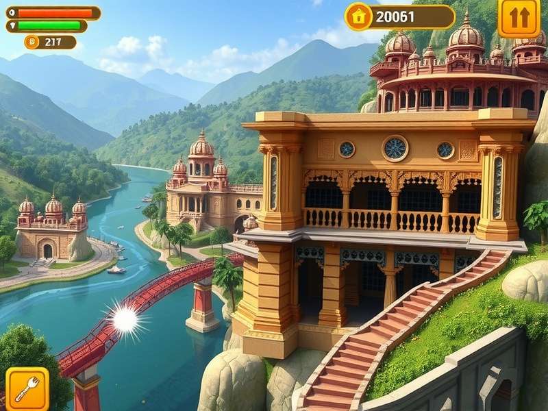 Rishikesh Cascade Conqueror gameplay screenshot showing beautiful landscapes